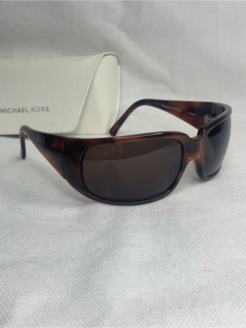 VTG BCBG Max Azria Axiom Bro L.120mm Sunglasses Wrap Tortoise Frames Brown Lens